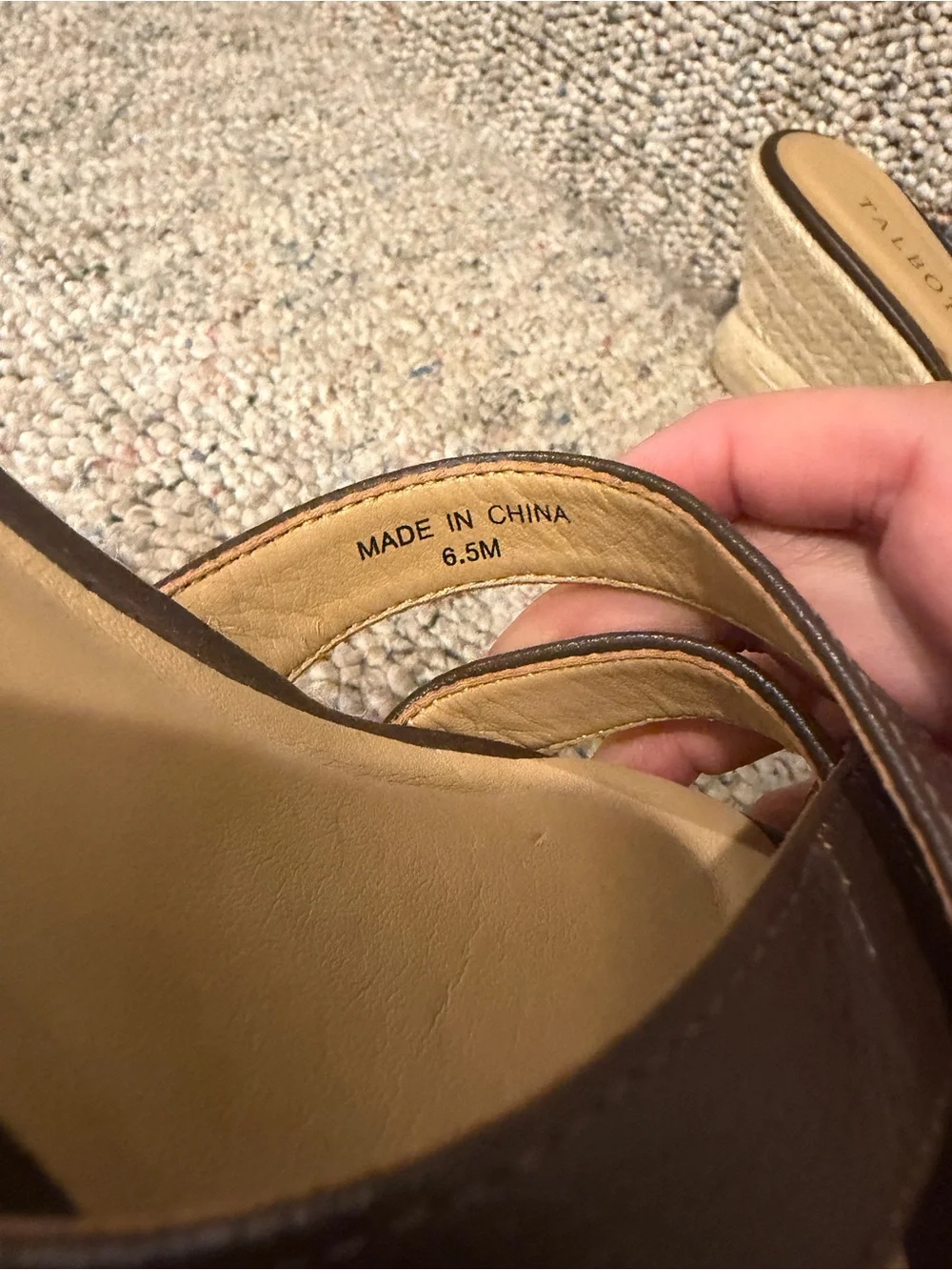 Talbots Women’s Brown Espadrille Wedge Slide Kitten Sandals